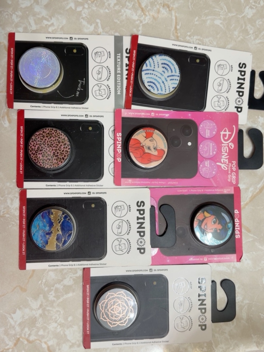 Phone Grip PopSocket - Mixed Designs (Black Base)